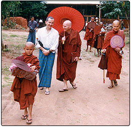 A scene at a monastery in Myanmar.