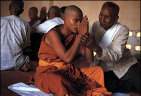 Novice monk at ordination